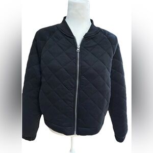Member’s Mark Black Quilted Bomber Jacket Women’s Large